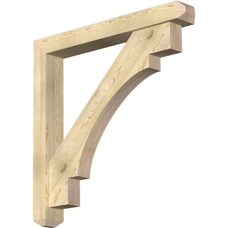 Ekena Millwork Merced Craftsman Rough Sawn Bracket w/ Offset Brace, Douglas Fir, 6"W x 44"D x 44"H BKT0604X44X44MRC04RDF